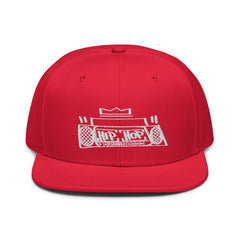 Hip Hop Boombox Snapback White Stitch