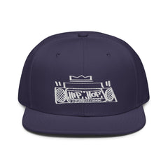 Hip Hop Boombox Snapback White Stitch